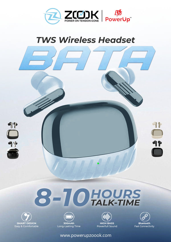 BATA Edition Premium Wireless Earbuds – High-Tech Metallic Design