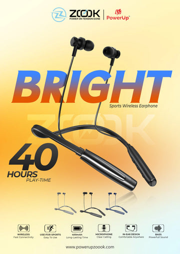 BRIGHT Premium Wireless Neckband – High-Definition Audio
