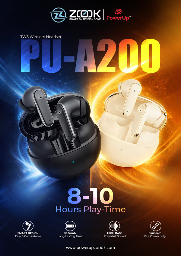 PU-A200 Premium Wireless Earbuds – Sleek & Compact Design